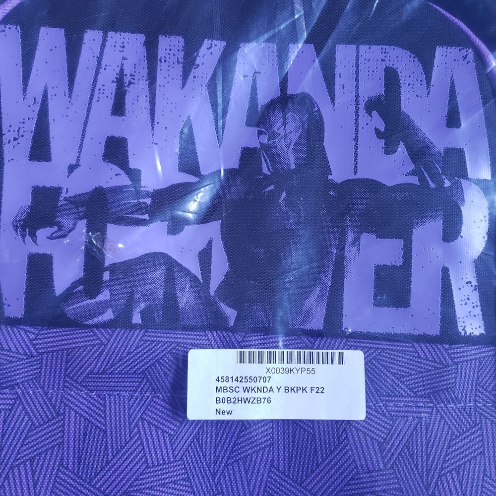 Disney Black Panther Wakanda Marvel Backpack NWT - Picture 2 of 12
